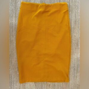 Philosophy Mustard Pencil Skirt